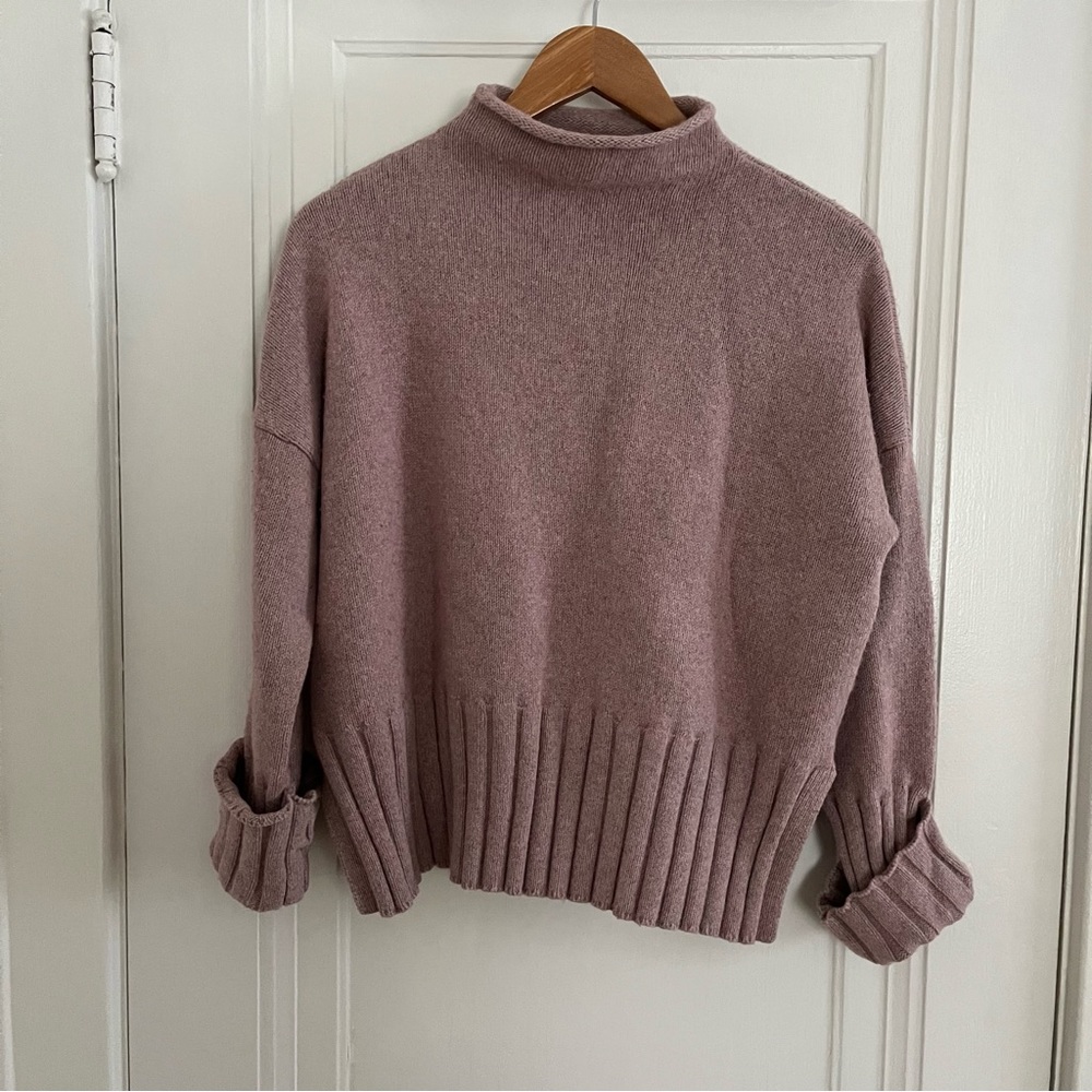 Madewell Boxy Mockneck sweater, mauve